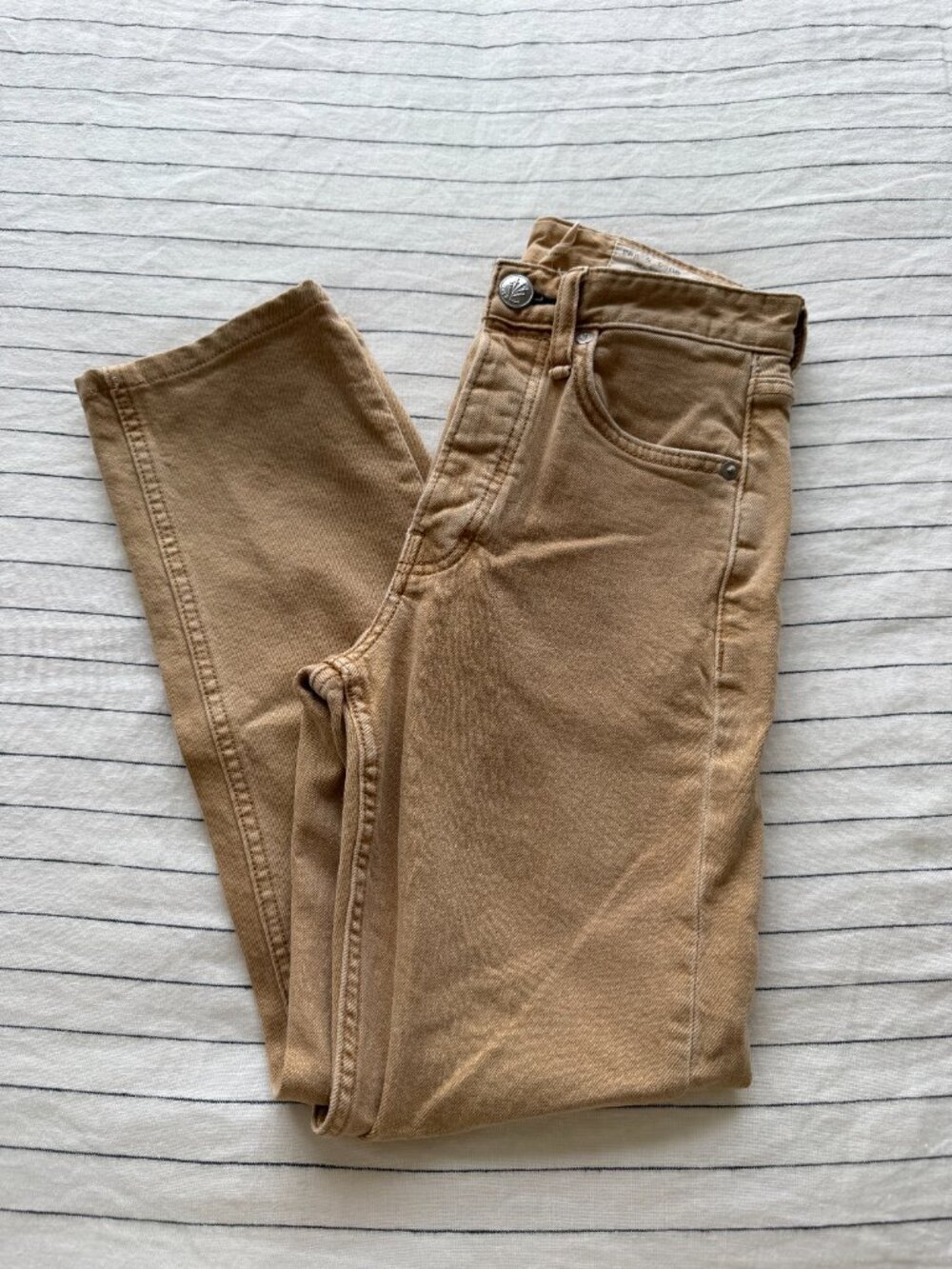 Rag & Bone Maya High-Rise Ankle Slim Straight in Timeless Brown Size 24